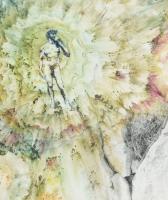 Olvashatatlan jelzéssel (Fitz Gyula?): Dávid, 1991. Vegyes technika, papír, jelezve balra lent, üveg...