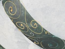 Murrano kínáló, műgyanta talppal, jelzés nélkül, hibátlan, d: 25 cm, m: 10,5 cm