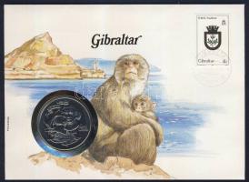 Gibraltár 1980. 1C "Nelson admirális halálának 175. évfordulója" érmés, bélyeges borítékon T:1 Ismertetővel!