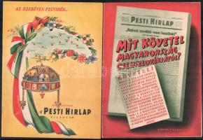 1938 A Pesti Hírlap 2 db kiadása - Az ezeréves Felvidék, Mit követel Magyarország Csehszlovákiától, irredenta kiadványok