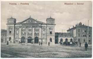 1910 Pozsony, Pressburg, Bratislava; Pályaudvar / Bahnhof / railway station