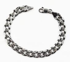 Ezüst (Ag) figaro karlánc. Jelzett 25 g 21 cm