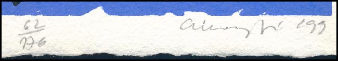 Aknay János (1949-): Kapcsolat, 1195. Szitanyomat, merített papír, jelzett, számozott (62/176?), 18×...