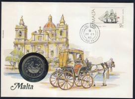 Málta 1972. 10c érmés, bélyeges borítékon T:1 Ismertetővel!