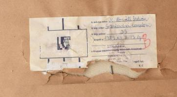 Horváth István, M. (1952-): Szentendrei templom. Vegyes technika, papír, jelezve balra lent. Hátolda...