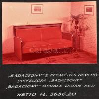 cca 1960 A budapesti Fémbútorgyár termékeit bemutató fotóalbum fekete-fehér és színes képekkel, részletesen feliratozva, 11,5×8,5 és 11,5×17,5 cm