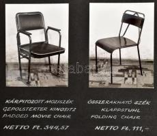 cca 1960 A budapesti Fémbútorgyár termékeit bemutató fotóalbum fekete-fehér és színes képekkel, rész...