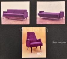 cca 1960 A budapesti Fémbútorgyár termékeit bemutató fotóalbum fekete-fehér és színes képekkel, rész...