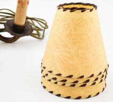 Bronz neobarokk kétágú falikar pár, húzóval, kopással, búrákkal, cca 24x17x17 cm