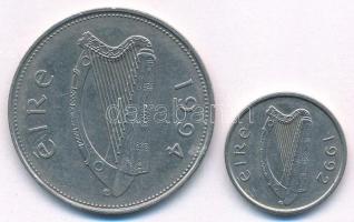 Írország 1992. 5p Cu-Ni + 1994. 1P Cu-Ni T:XF közte kis ph
Ireland 1992. 5 Pence Cu-Ni + 1994. 1 Po...