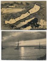 39 db MODERN magyar város képeslap az 1950-es évekből, vegyes minőség