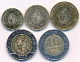 Uruguay 2000-2019. 1P-10P (5xklf) T:AU,XF karc
Uruguay 2000-2019. 1 Peso - 10 Pesos (5xdiff) C:AU,X...