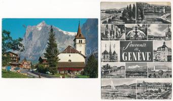 SVÁJC - 22 db MODERN város képeslap / SWITZERLAND - 22 MODERN Swiss town-view postcards