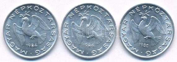 1984-1988. 10f Al technológiai hibás veret (évszámban anyagfölösleg) (3db) T:AU Adamo F3.2