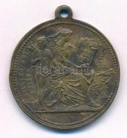 1896. "Milleniumi emlék / I. Ferencz József" kétoldalas bronz emlékérem füllel (30mm) T:XF...