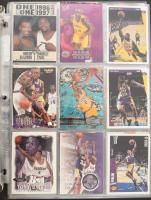 Vegyes kosaras kártya tétel, kb. 400 db, ritkákkal lefűzhető mappába rendezve