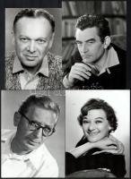 Magyar színészek sajtófotói: Tompa Sándor, Koncz Gábor, Huszti Péter, Kiss Manyi, stb., 8 db, 18×13 ...