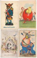 12 db RÉGI húsvéti üdvözlő képeslap vegyes minőségben / 12 pre-1945 Easter greeting motive postcards in mixed quality