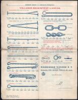 1926 Haidekker Sándor Rt. Sodronymű képes árjegyzéke, kerítés, vasbútor, láncok, stb., 8p