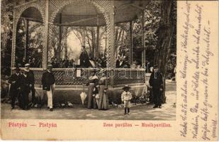 1906 Pöstyén, Pistyan, Piestany; Zenepavilon, zenekar / Musikpavillon / music pavilion, orchestra