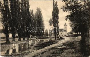 1910 Pöstyén, Pistyan, Piestany; Nagy-Pöstyén, utca, templom. Bernás L. kiadása / Gross Pöstyén / street view, church (EK)