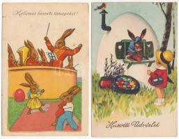 8 db RÉGI húsvéti üdvözlő képeslap vegyes minőségben / 8 pre-1945 Easter greeting motive postcards i...