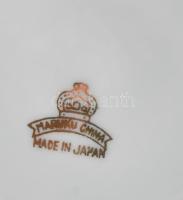 3 db japán porcelán teás csésze, aljjal. Kézzel festett, jelzett, minimális mázhibával