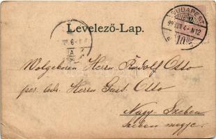 1899 (Vorläufer) Budapest X. Kőbánya (Steinbruch), Magyar Fém és Lámpaárugyár, M. kir. Posta hivatal...