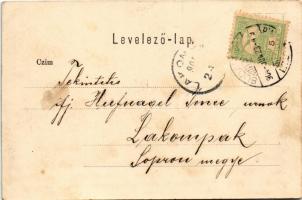 1904 Budapest VIII. József körút, Gruber Károly kávéháza, villamos (fl)