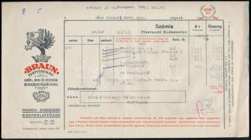 1946 Bp., A Braun Testvérek Rt. Likőr-, Rum- és Ecetgyár fejléces számlája