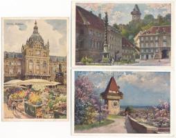 Graz - 6 pre-1945 unused postcards