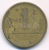 Brazília 1945. 1C Al-bronz szignó nélkül, technológiai hibás veret (verőtő-repedés, félrevert) T:F Brazil 1945. 1 Cruzeiro Al-bronze without initial, technological error (die error, slipped struck) C:F Krause KM#558