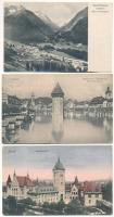 3 db régi svájci képeslap vegyes minőségben / 3 pre-1945 Swiss postcards in mixed quality