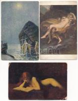 5 db főleg RÉGI képeslap női szépségekkel, vegyes minőségben