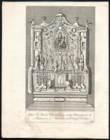1836 A péterváradi Havas Boldogasszony kegykép (Altare B. Mariae Virg. ad nives, intra Petrovárad. et Mittrovicz in Slavonia, in Dioecesi Diákov). Rézmetszet, papír, 18,5x11 cm