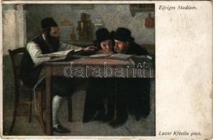 1920 Eifriges Studium / Judaica art postcard, Jewish men studying. B.K.W.I. 875-2. s: Lazar Krestin (EK)