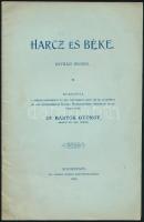 Bartók György: Harcz és béke. Egyházi beszéd. Mondotta a székely-udvarhelyi ev. ref. templomban május 30-án, az erdélyi ev. ref. egyházkerület egyházi értekezletének ünnepélyes istentiszteletén: Dr. - -. Kolozsvárt, 1901, Ny. Gombos Ferenc, 12 p. Kiadói papírkötés.