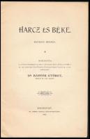 Bartók György: Harcz és béke. Egyházi beszéd. Mondotta a székely-udvarhelyi ev. ref. templomban máju...