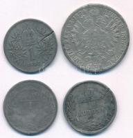 1884. 1Fl korabeli ólom hamisítvány (9,07g) + 1896-1914. 1K korabeli ólom hamisítvány (2db, 3,68g és...