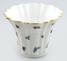 Hüttl Tivadar, Aquincum porcelán kínáló tál. Kézzel festett, jelzett, hibátlan d: 12 cm, m: 9 cm