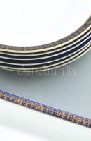 Hüttl Tivadar porcelán süteményes készlet, matricás jelzett, kopásokkal. Tálca 48x16 cm