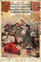 1914 Kozák néptánc és népzene (1770) - kottás / Cossack folk dance and music sheet. TCV card (Rb)