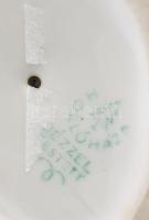 Hollóházi porcelán cica, kézzel festett, jelzett, hibátlan, 7,5x6,5 cm