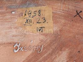 Izsépy Mázas kerámia kapus. Jelzett, hibátlan, m: 15,5 cm