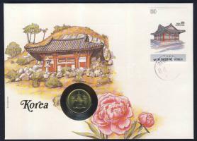 Dél-Korea 1983. 10W érmés, bélyeges borítékon T:1 Ismertetővel!