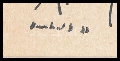 Henri Matisse (1869-1954): Térdelő akt, cinkográfia, papír, paszpartuban, 11,5×15,5 cm