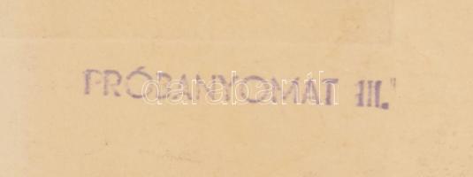 Kass János (1927-2010): Ikrek. Rézkarc, papír: Jelzés nélkül. Próbanyomat III bélyegzővel a hátoldal...