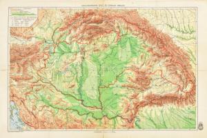 1942 Nagy-Magyarország politikai térképe / hegy- és vízrajzi térképe, kétoldalas, 1 : 2.500.000, M. ...
