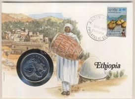 Etiópia 1974. 2B "Labdarúgó VB" érmés, bélyeges borítékon T:1 Ismertetővel!