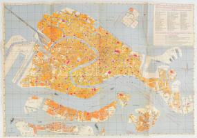 cca 1960 Velence térképe, 67x46 cm / Map of Venice